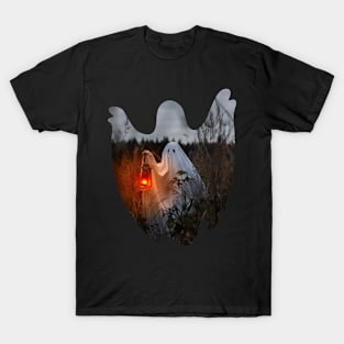 Halloween Ghost Lantern Silhouette T-Shirt